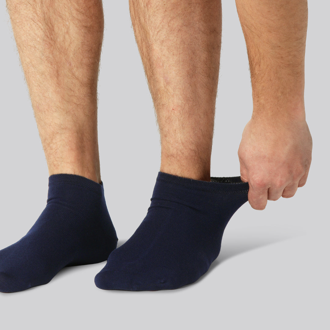 Marinblå bambusockor för män