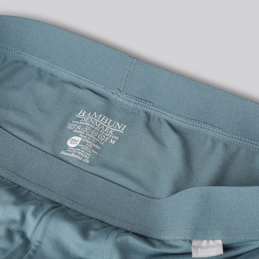 Bambukalsonger i stålblått med extra benlängd för män