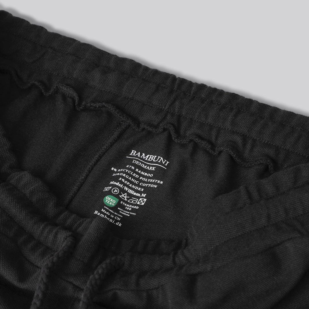 Svarta bambushorts för män