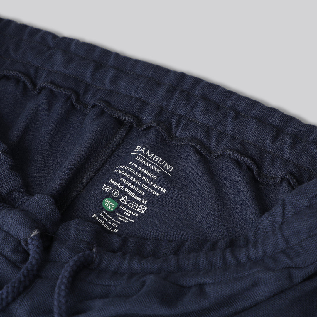 Marinblå bambushorts för män