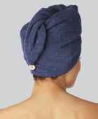 Marinblå turban i bambuhår