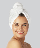 Bambuhårturban i vitt