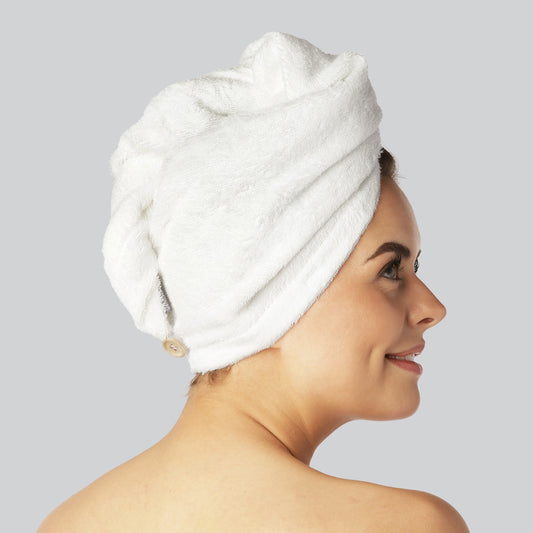 Bambuhårturban i vitt