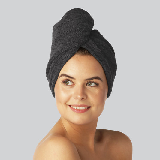 Svart bambuhårsturban